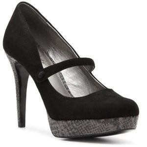 Audrey Brooke Suede & Snake Platform Heels